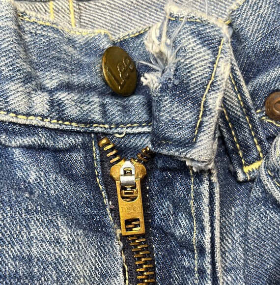 Vintage LEE Distressed 60's USA Made Denim Jeans … - image 8