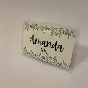 Badge Back Green Leaves Custom