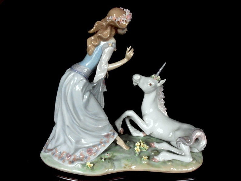 LLADRO Princess And The Unicorn Vintage RARE MIB | Etsy