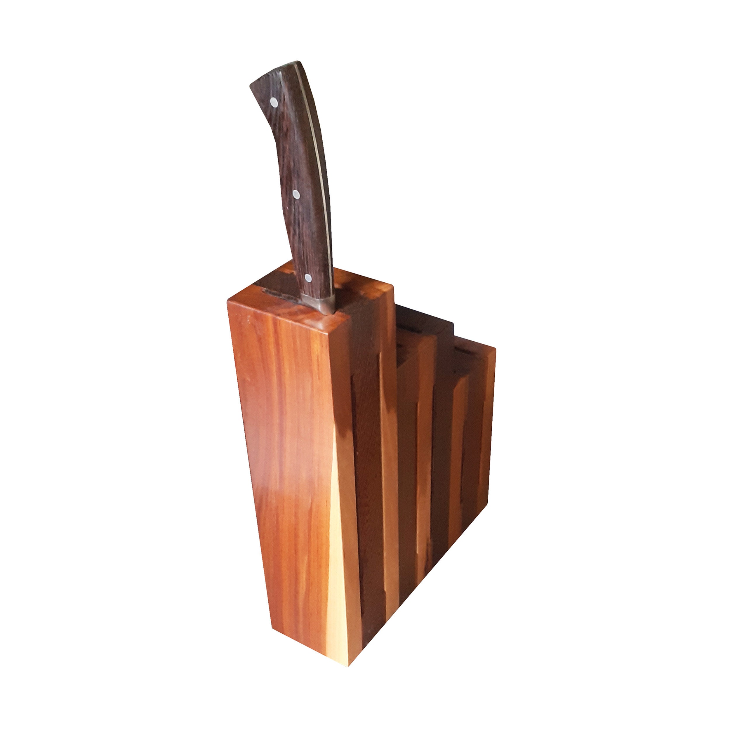 Knife Block Holder Plum Wood & Wenge Wood Handmade Etsy