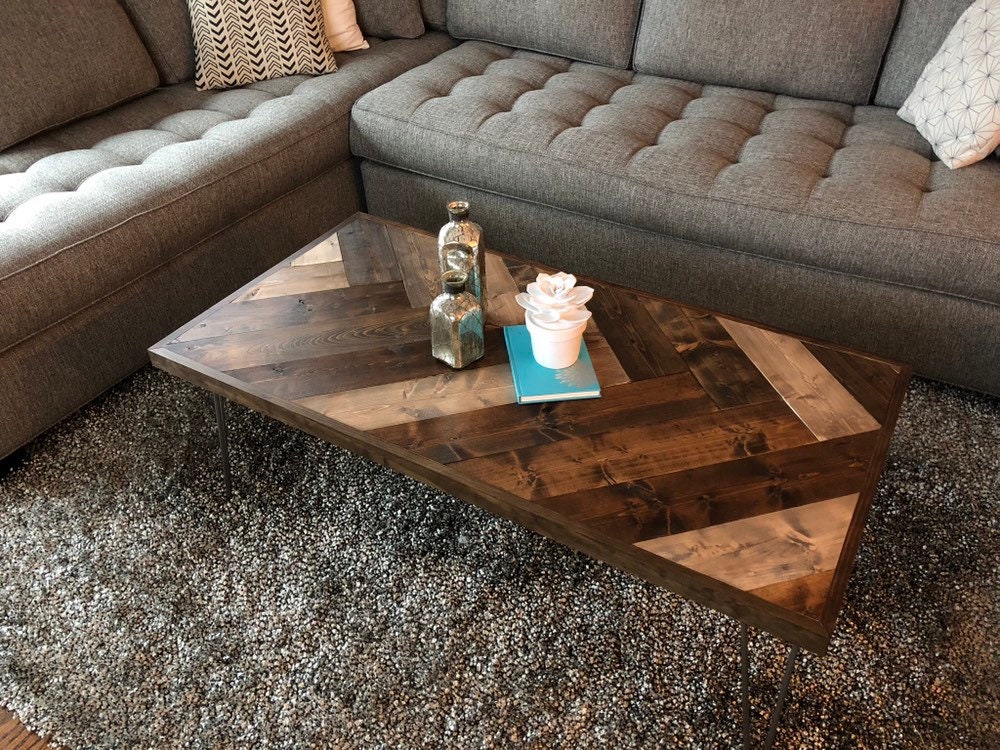 DIY Herringbone Coffee Table Plans Etsy