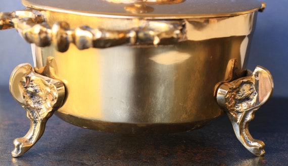 ANCIENNE CHAUDRON MARMITE avec couvercle en cuivre 3.6kgs EUR 30,00