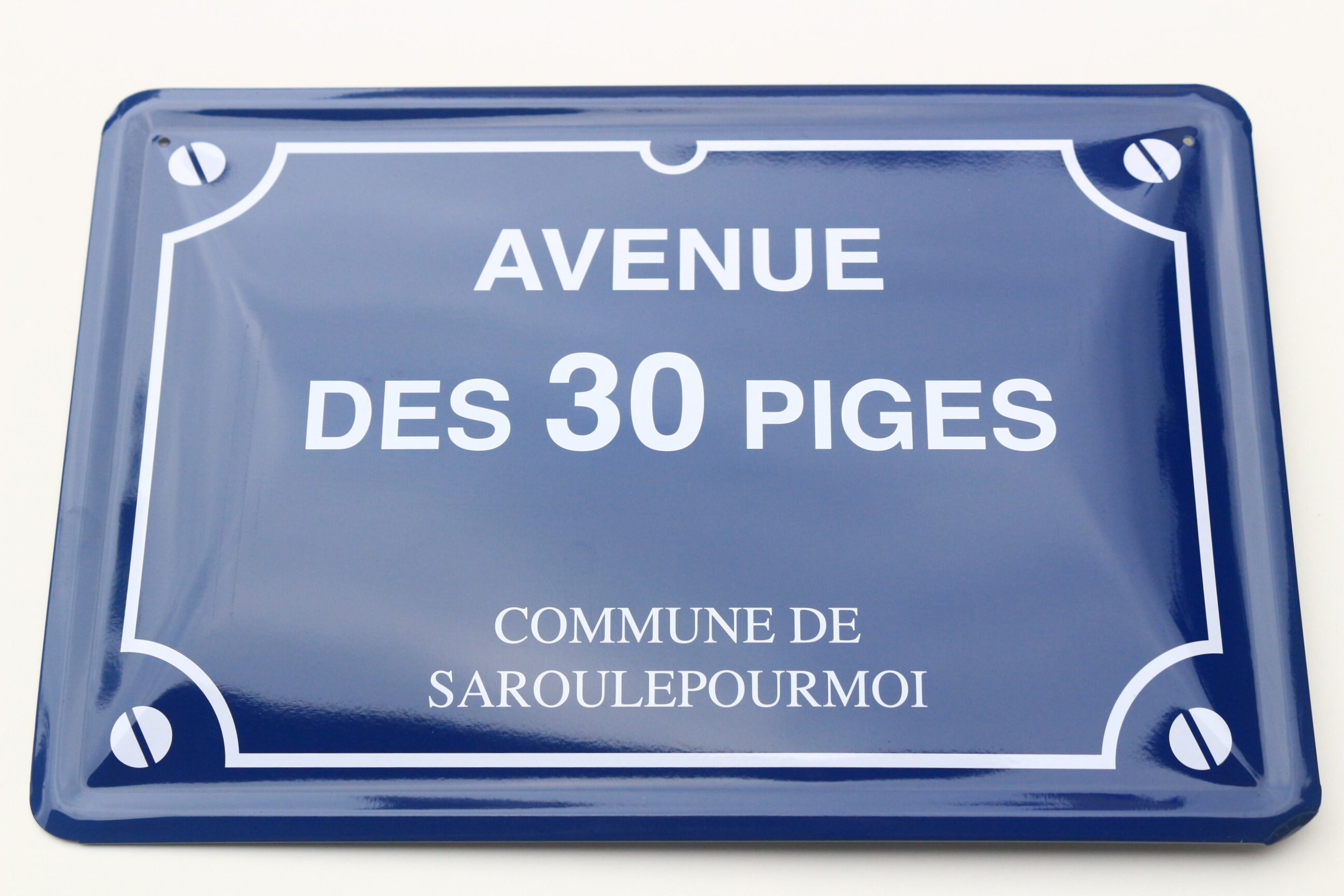 Free Shipping - Plaque Émaillée - Avenue Des 30 Piges - Style Vintage - Decoration