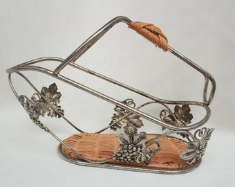 Ancien panier à vin- Porte-bouteille de vin- Vintage française- Art de table- Deco- Cuisine