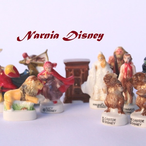 Narnia Disney-Bean Fève- Minifigurines- 12 figurines- Hand painted - Porcelain/ ceramic figurines - Collection - Fabophilie