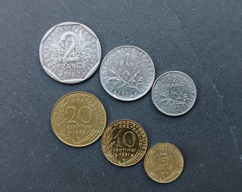 6 french coins- The olds french coins - Francs - Numismatics - Collection