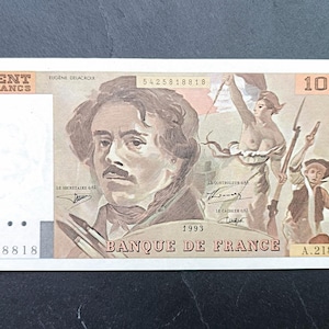 100 Francs Delacroix- Numéro Radar- France 1993- TTB- Billet Banque de France- Collection- Bonistique