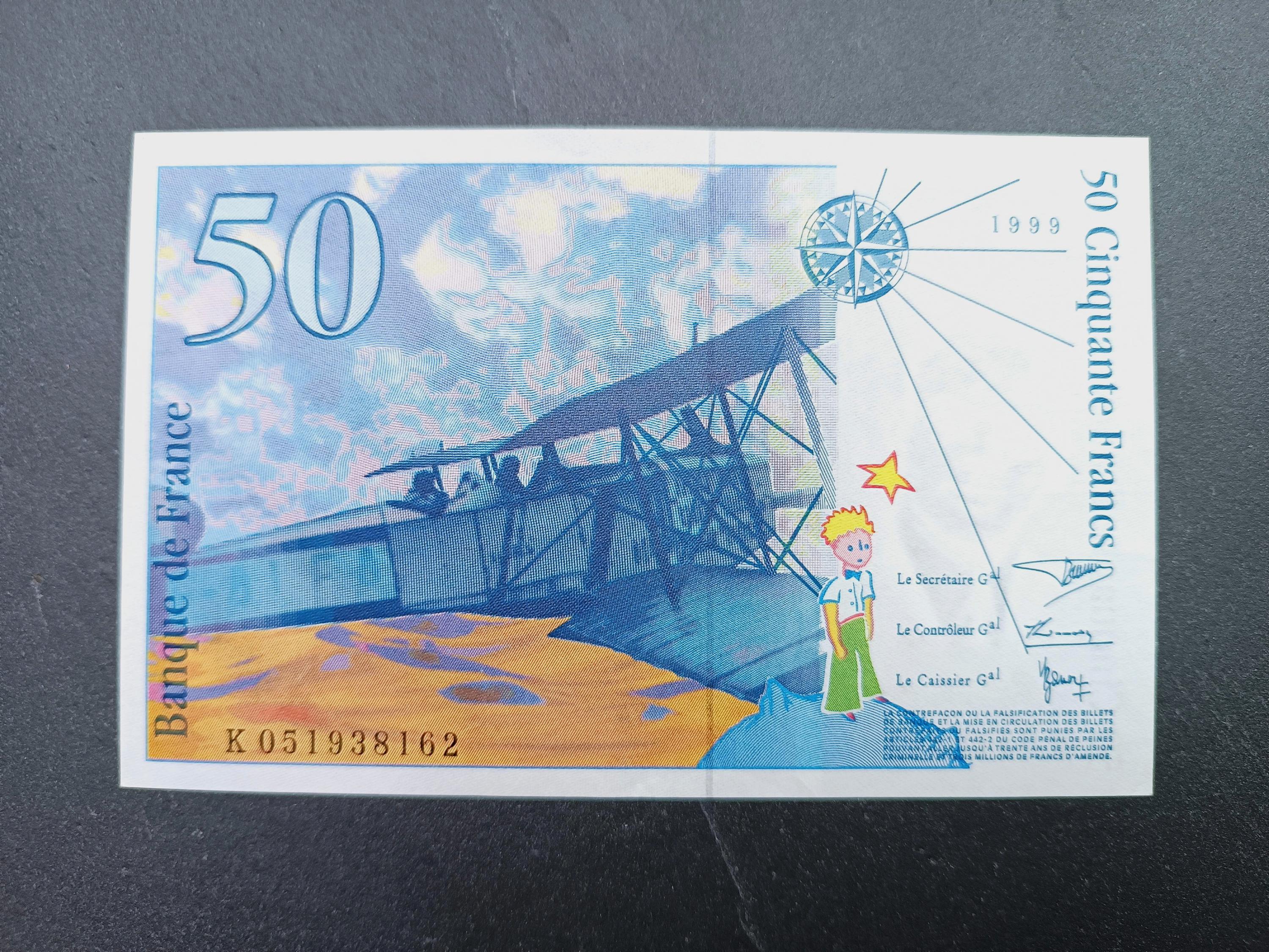 50フラン 紙幣 1997年 サンテグジュペリ 星の王子さま - メルカリ 50