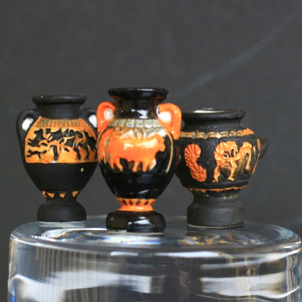 Vases grecs- Fèves des gâteaux de Rois- Peint à la main- Haute qualité- Version mate- Miniatures de collection- Fabophilie