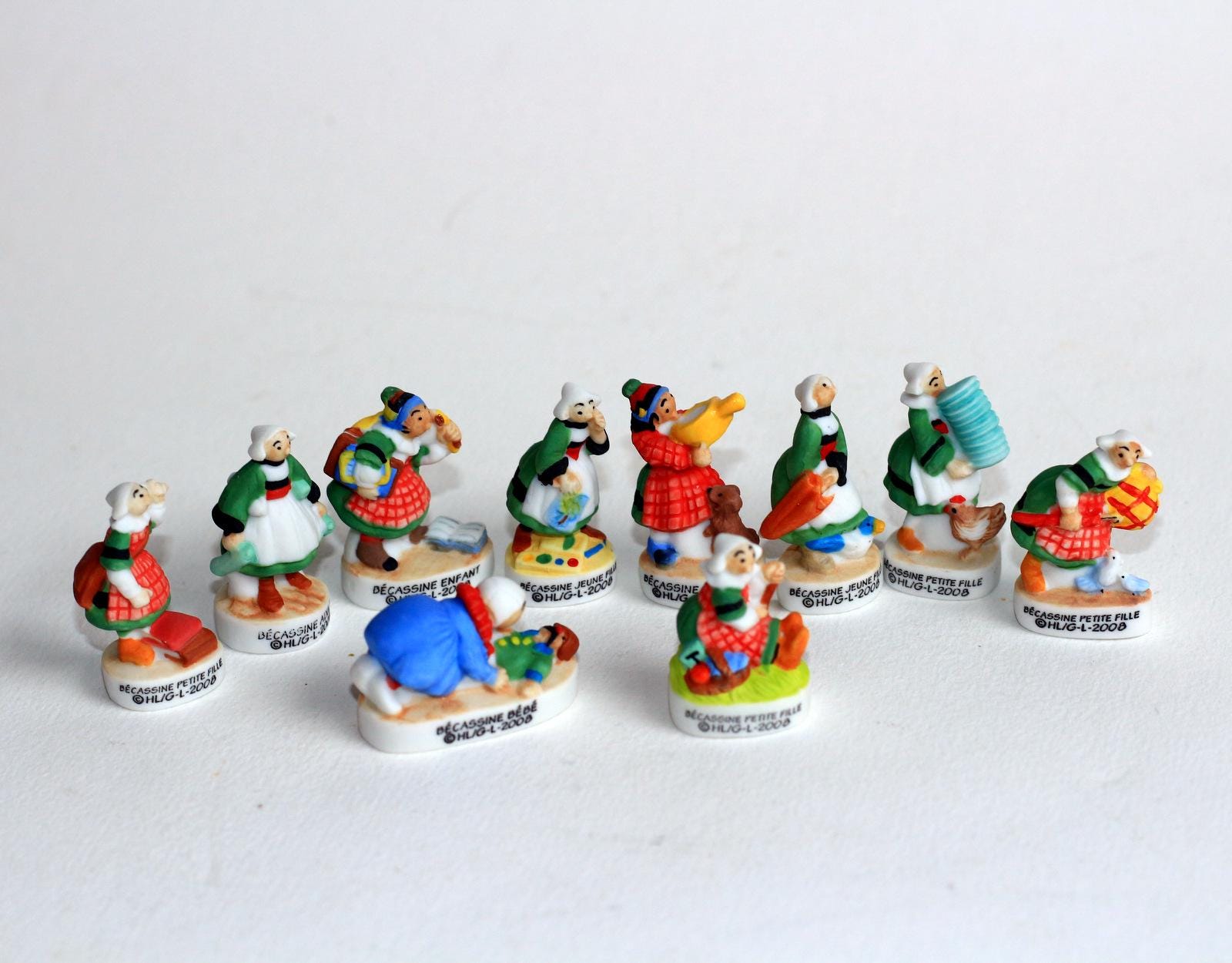 Ancien Jeu De Tir Forain Bécassine En Bois Peint - 3 Personnages (MM Réf 706)