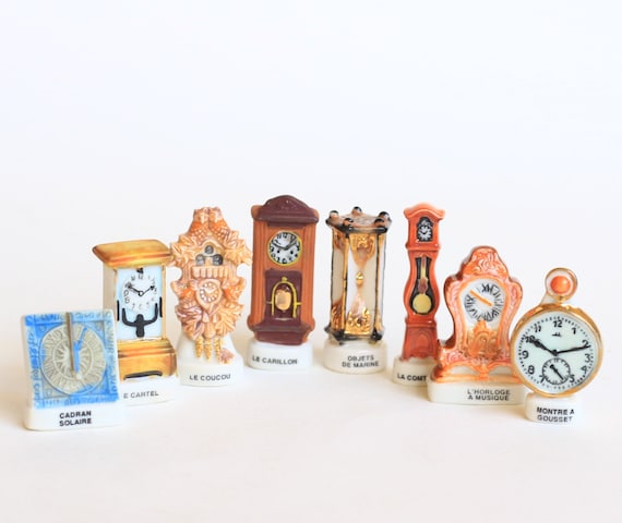 Feves clocks Bean Fève Hand Painted High Gamme Porcelain/ceramic Figurines  Collection Fabophilie 