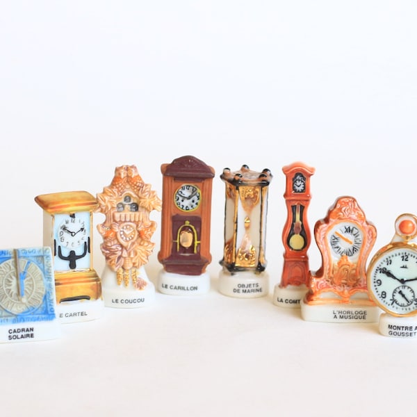 Horloges- Fèves gâteaux de Rois- Vente en unité/lot- Haute gamme- Version mate/non laqué- Peint à la main- Miniature collection- Fabophilie