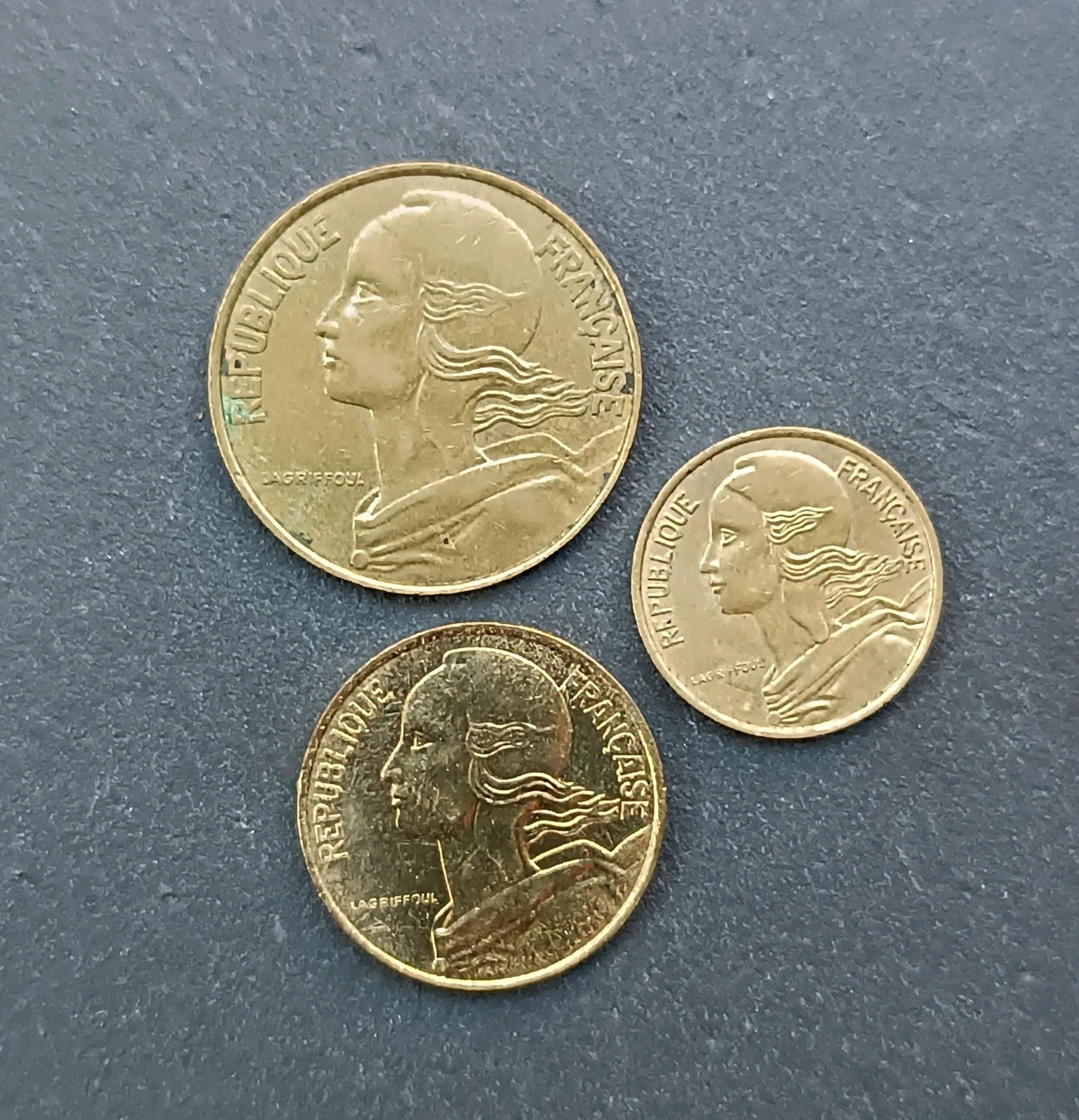 古いフランスの硬貨（フラン）の詰め合わせ - 貨幣学 - コレクション