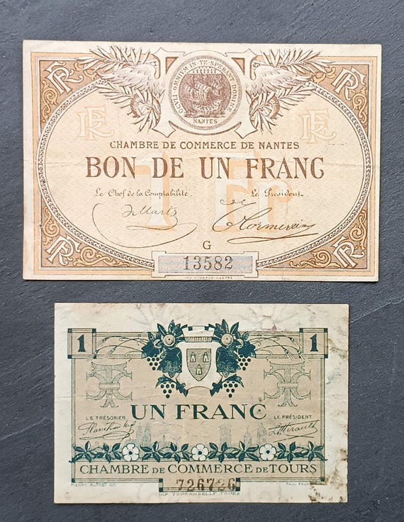 フランス - 地方紙幣、1920年 - 1フラン - 商工会議所発行紙幣 - 20
