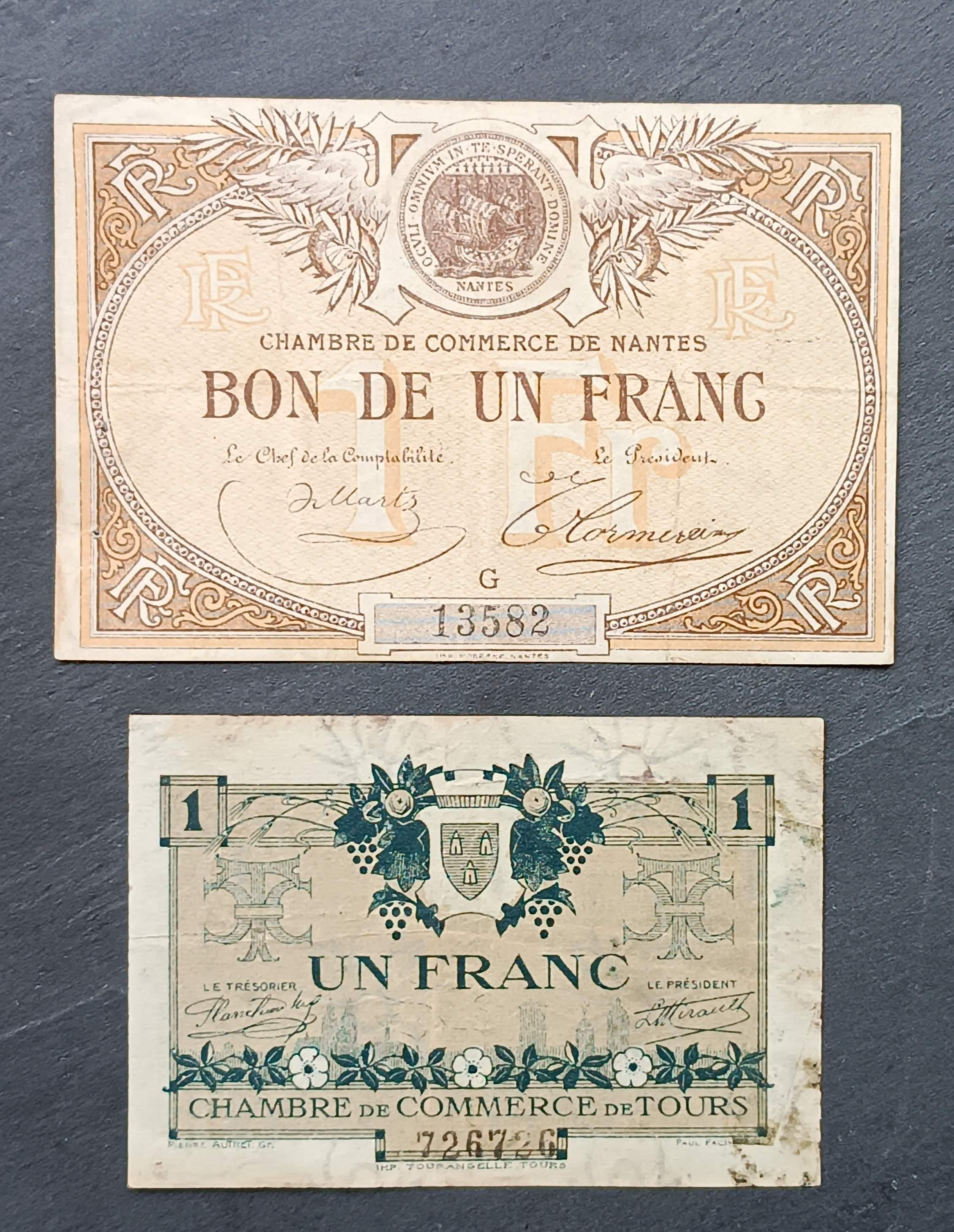 フランス - 地方紙幣、1920年 - 1フラン - 商工会議所発行紙幣 - 20