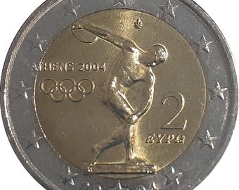 2ユーロ記念記念コイン - ギリシャ2004年アテネオリンピック - Etsy 日本