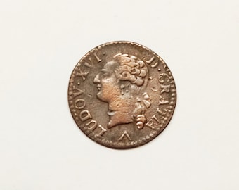 6300. 貴重 ? 1792年 ? フランス ルイ16世 2ソル 銅貨 ロイヤルフランス - 2ソル 1791 - ルイ16世 - 1791 - フランス革命