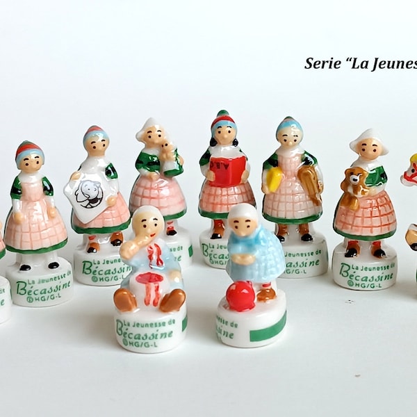 Bécassine (BD)- Lot 10 fèves des gâteaux de Rois- Peint à la main- Version brillante- Miniatures collection- Fabophilie