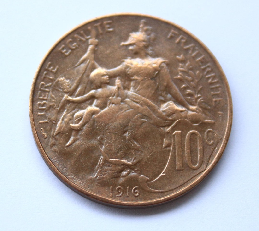 フランス - 10サンチーム 1916年 - 旧フランス通貨 - 貨幣学
