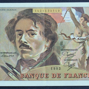 100 Francs**- Type Delacroix, 1982- Billet Banque de France- Collection- Bonistique
