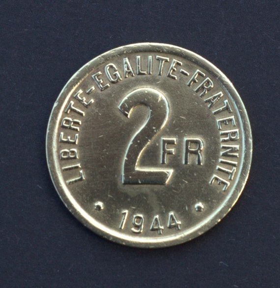 希少 - フランス - 2フラン 1944年 - フランス解放 - 真鍮 - フランス