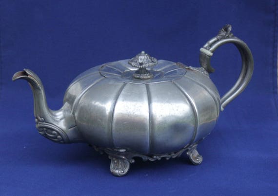 English Teapot- Silver Pewter-sheffield James Dixon & Sons