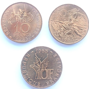 Olds french coins- 10 Francs- V Republic- Numismatics - Collection