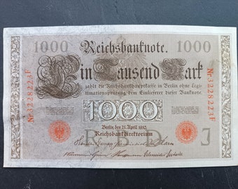 1908年製 ドイツ帝国 100マルク紙幣(ヴィンテージ)コレクターズ 1908年製 ドイツ帝国 100マルク紙幣(ヴィンテージ)コレクターズ