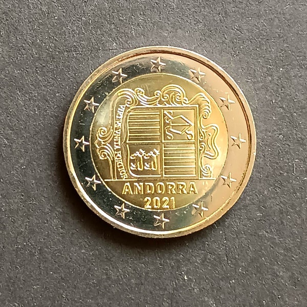 2 Euro ANDORRE- SUPER/Neuf/non circulé- Provenant d'un rouleau- Collection- Numismatique