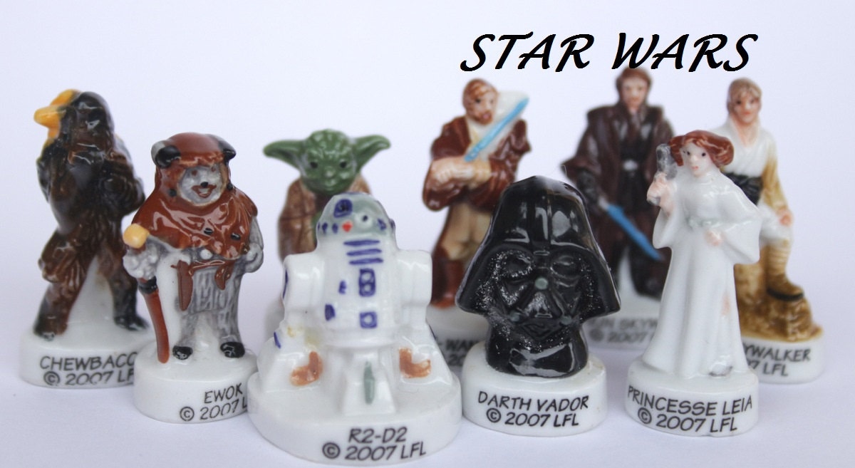 Star Wars- Bean Fève- 10 figurines- Hand painted- Porcelain/ ceramic  figurines - Collection - Fabophilie