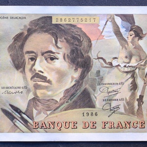 100 Francs*- Type Delacroix, 1986- Billet Banque de France- Collection- Bonistique