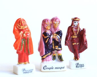 Fève De Galette Des Rois – Masque Vénitien De Carnaval – Porcelaine Brillante