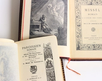 Missel- Livre liturgique- Paroissien Romain- en Français- Livre de collection- Début XX siècle- Religion