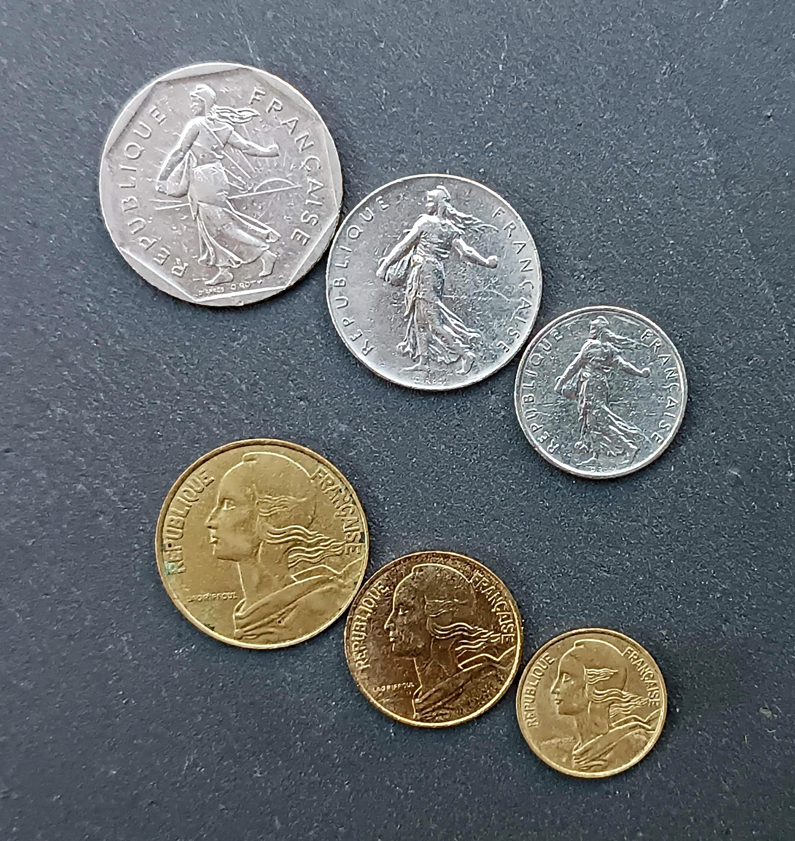古いフランスの硬貨（フラン）の詰め合わせ - 貨幣学 - コレクション