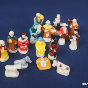 Collection de Bethléem- Nativity- Porcelain/ Ceramic figurines of Noel- Bean Fève- Hand painted- Collection - Fabophilie