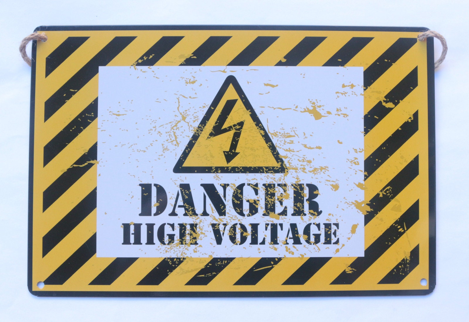 Danger High Voltage - Plaque Émaillée - Style Vintage - Information/Décoration