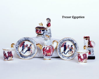 Trésors Egyptien- Fèves des gâteaux de Rois- 12 figurines- Peint à la main- Version mate- Miniatures de collection - Fabophilie