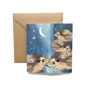 Cartão de felicitações da família HedgeHog, cartão de dia das mães, cartão de amante de ouriço, só porque, cartão de nova mãe