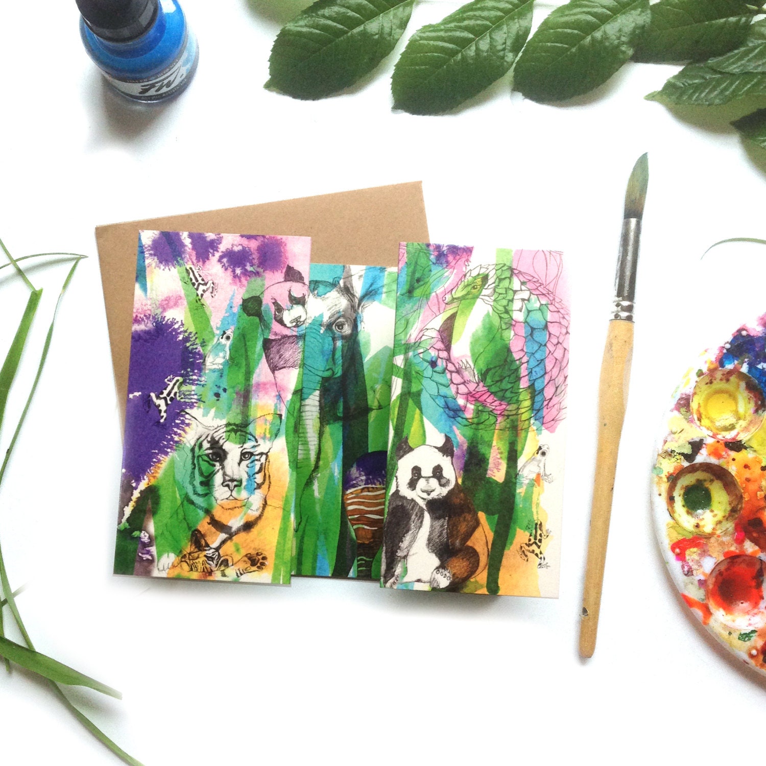 Rainforest Animals Greeting Card Animals Stationery Set - Etsy UK