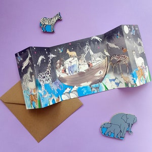 Biglietto di auguri dell'Arca di Noè, Biglietto di animali, Vuoto all'interno, Biglietto di compleanno, Biglietto di auguri per bambini, Solo perché, Biglietto di compleanno 1 °