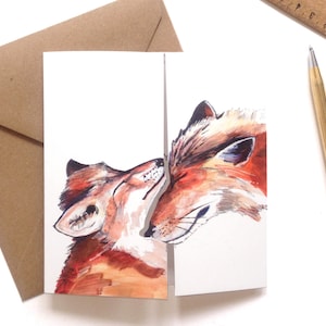 Sweet Fox Card, Mothers Day Card, Fox Card for Love