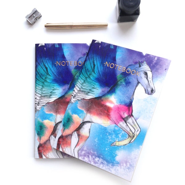 Pegasus A5 Notebook, Unicorn Notebook, Zodiac Sign Notebook