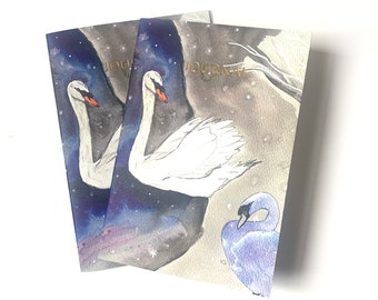 White Swans A5 Slim Journal, Swan Notebook, Swan Lover Gift