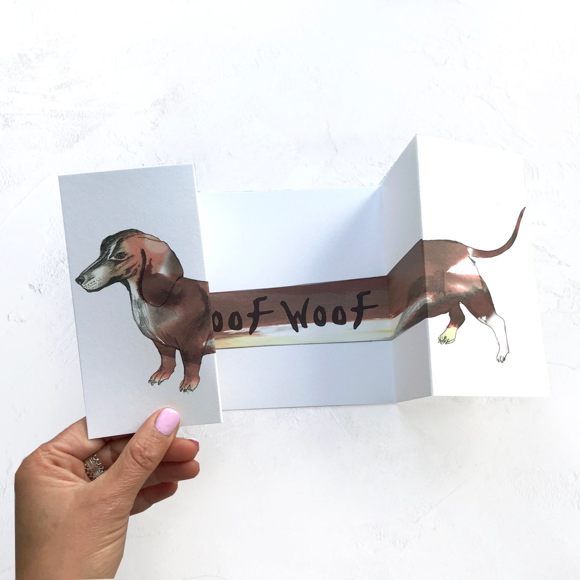 Sausage Dog Card Dachshund Sausage Dog Concertina Card Etsy UK