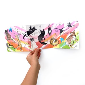 Cat Pawty Greeting Card, Cat Lady Card, Crazy Cats Card.
