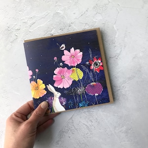 Cartão de sanfona de flores selvagens, cartão de felicitações com citações de Rumi, cartão de positividade, cartão de amizade, só porque, cartão de flores silvestres britânico