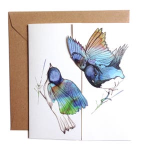 Carte de voeux carrée BlueBirds
