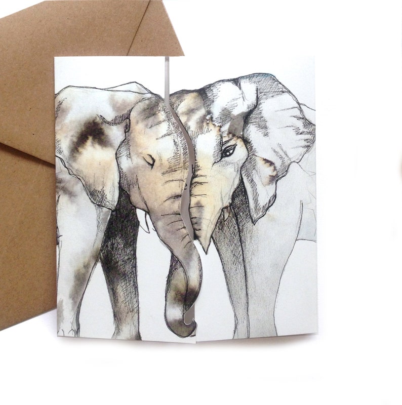 Never Forget How Much I Love You, Elephant Greetings Card, Card for Love, Ivory Anniversary Card. 