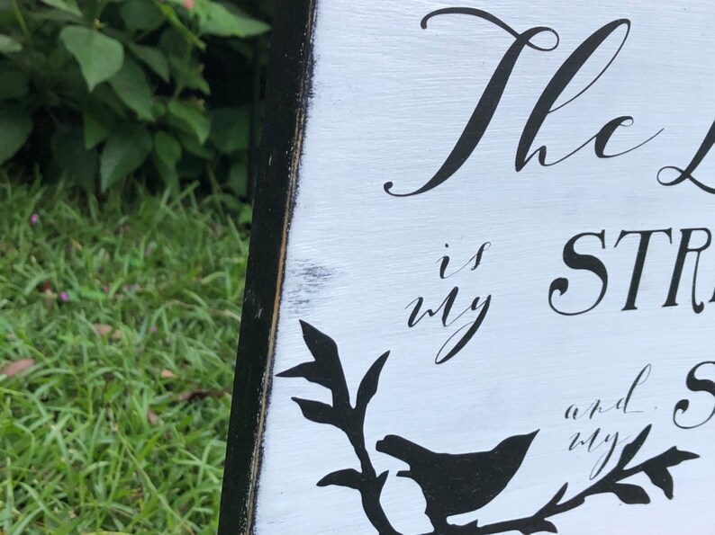 The Lord is My Strength and My Song Wood Sign; Exodus 15:2; 8 1/2” X 11 ...