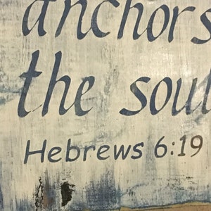 Hope anchors the soul Bible verse wood sign, 5x10 image 5